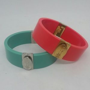 2-Pc Fossil Keyhole Bracelet Set